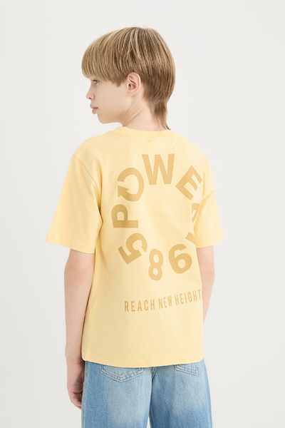 DeFacto Boys Oversize Wide Fit Crew Neck Back Printed Short Sleeve T-Shirt D8493A825Sm