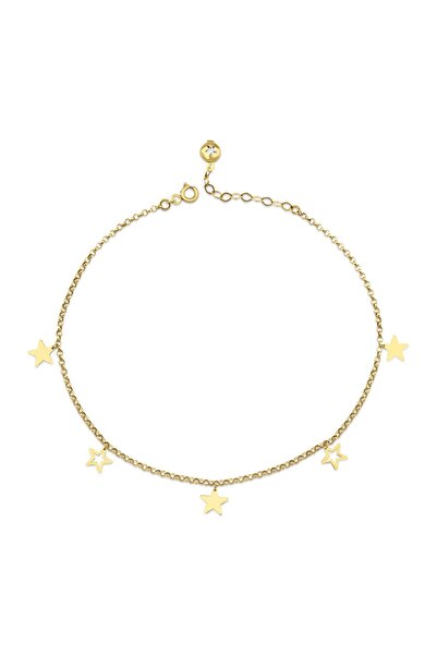 Minimal Kolye 14 ayar altın Deniz Temalı Halhal ( Yıldız Figürlü)