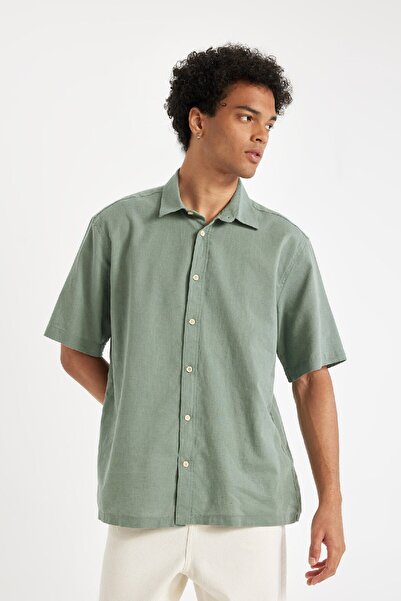 DeFacto Relax Fit Yazlık Poplin Kısa Kollu Gömlek D8352ax24hs