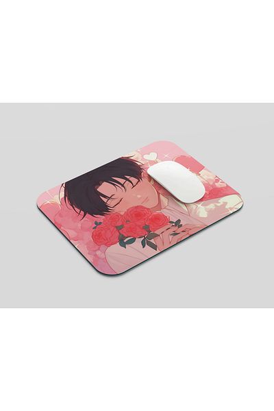 Akumastik لوحة ماوس Attack on Titan Levi Ackermann باللون الوردي مقاس 22 × 18 - لوحة ماوس أنمي