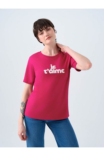 Loft Tricou pentru femei fucsia cu croiala normala Lf2039128