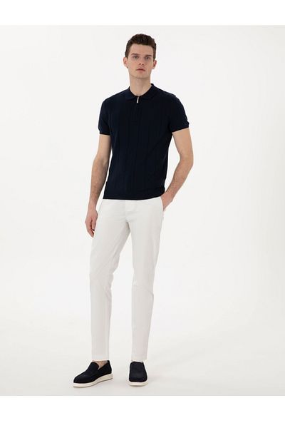 Pierre Cardin Πλεκτό μπλουζάκι με φερμουάρ slim fit