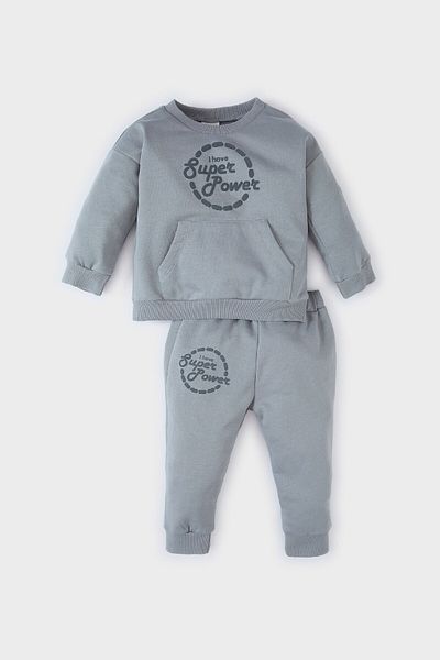 DeFacto Mikina s potiskem Crew Neck a tepláky s elastickým pasem pro chlapečka, 2dílná sada – D7649A524Wn