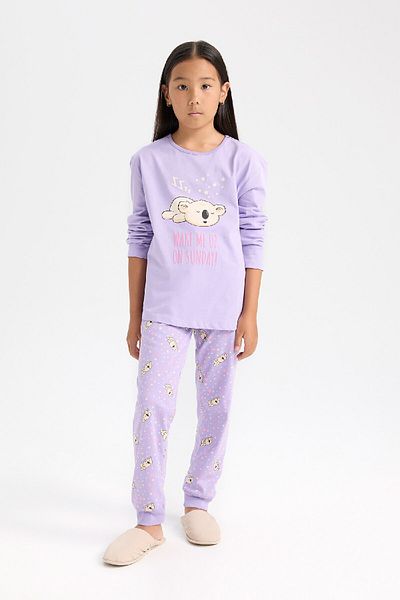 DeFacto Set de pijamale pentru fete, cu croiala normală, 2 piese D8196A8NS