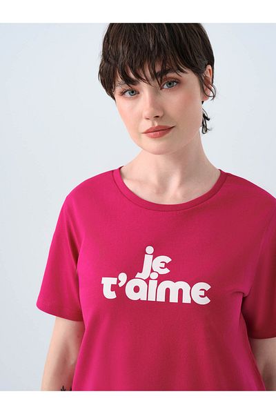 Loft Tricou pentru femei fucsia cu croiala normala Lf2039128