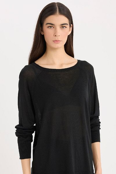 DeFacto Regular Fit Crew Gât Basic Solid Negru Tricotaj Pulover D6281ax25sp