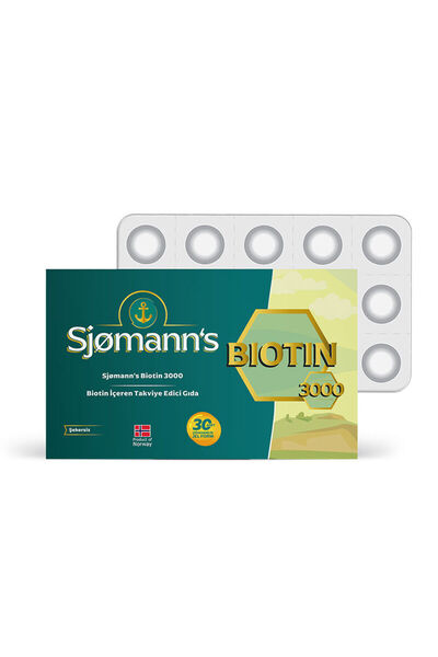 EASYVİT Sjomann’s Biotin 3000 İçeren Takviye Edici Gıda 30 Adet Çiğnenebilir ...