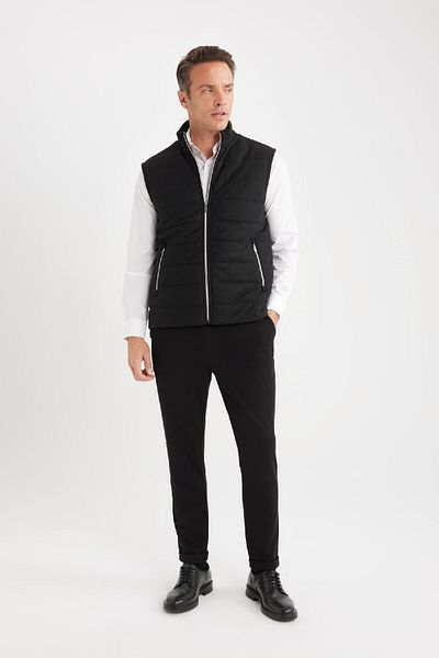 DeFacto Slim Fit Slim Fit Stehkragen-Reißverschlussweste D7536AX25SP