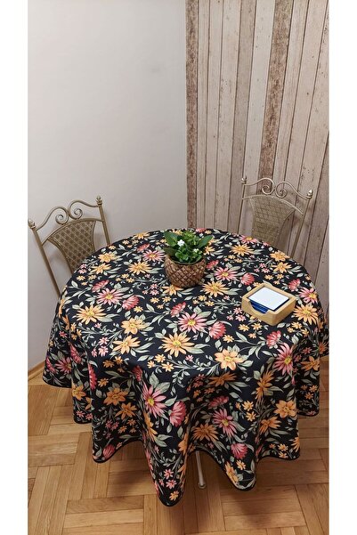 gonk Round, Country Patterned, Duck (Liquid Pusher, Stain Proof) Fabric, Tablecloth