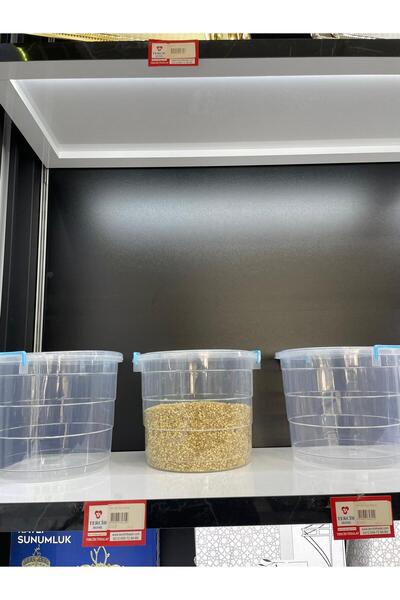Tercih Home 3-Piece Mega Flour Container - 8 Lt Lock Lid Tea Sugar Pulses Food Storage Container Transparent Storage Box
