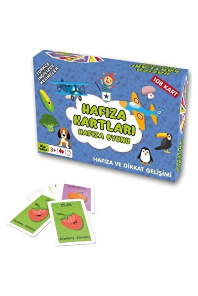 Chantaky صندوق بطاقات الذاكرة 108 كلمة تركية-انجليزية للأطفال والعائلة