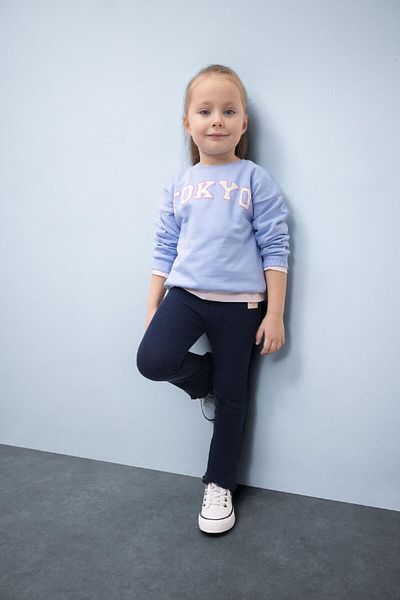 DeFacto Baby Girls Crew Neck Φούτερ με εμπριμέ μαλακό γούνινο εσωτερικό D7871A525SP