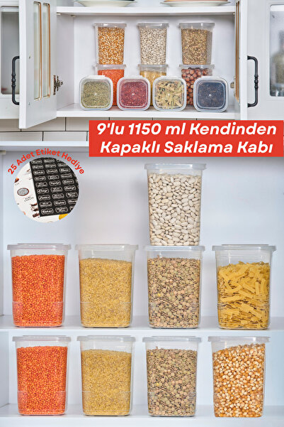 welcomein 9 Adet 18 Parça Etiketli Kendinden Kapaklı Erzak Dondurucu Baharat ...