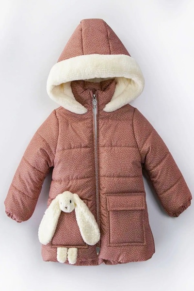 DeKuBaby TREND Soft Kumaş Puantiyeli Tavşan Oyuncaklı Varaklı İçi Kürklü Cepl...