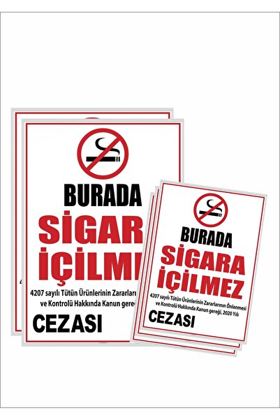 Hsn Znak upozorenja "Zabranjeno pušenje" PVC premazano 5 komada 2 velika (30x...