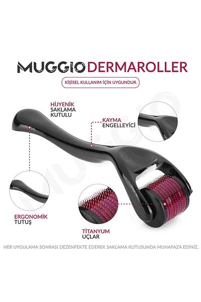 Muggio Dermaroller and Shower Massage Comb Set of 2 Hair and Body Renewal Therapy Set