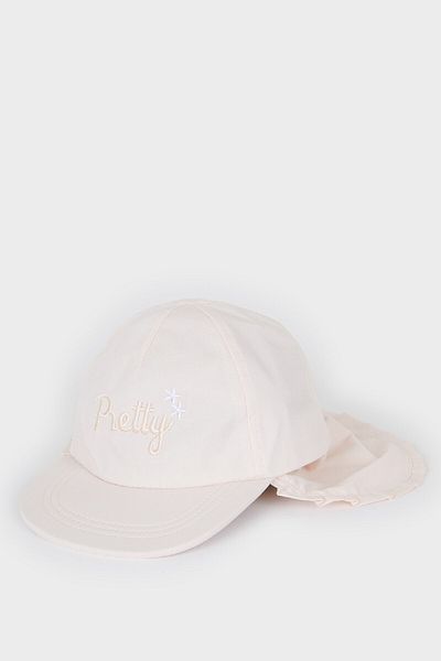 DeFacto Baby Girl Embroidered Neck Protected Cotton Cap Hat D8385A525Sm