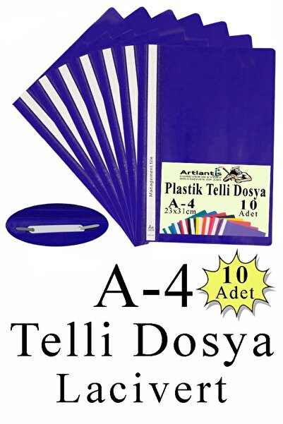 Artlantis Telli Dosya Plastik A4 10 lu 1 Paket Poşet Dosyalara Uyumlu Ekonomi...