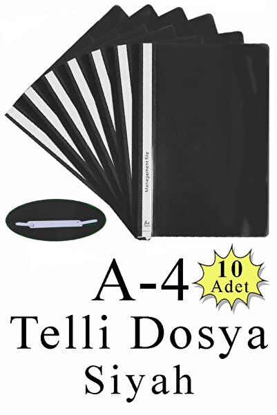 Artlantis Telli Dosya Plastik A4 10 lu 1 Paket Poşet Dosyalara Uyumlu Ekonomik Kaliteli Şeffaf Kapak Telli Dos