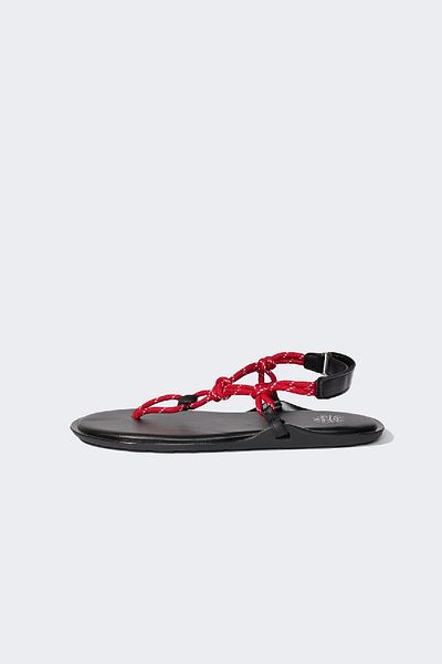 DeFacto Damen-Sandalen aus Kunstleder mit flacher Sohle D8966AX25SM