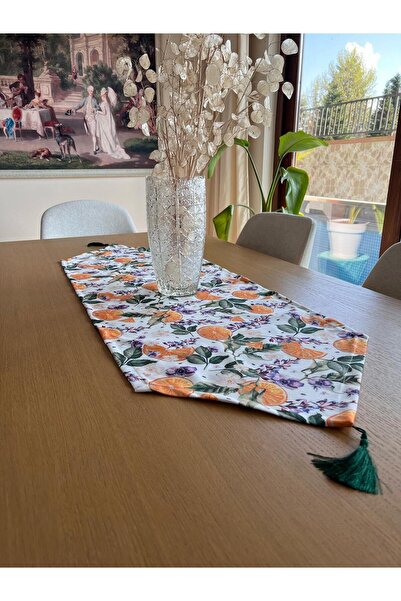 TUĞÇE DEMİR HOME DESIGN PORTAKAL ÇİÇEĞİ DESEN RUNNER