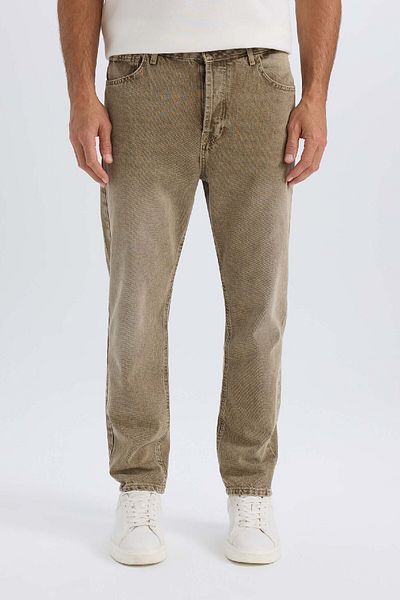 DeFacto 100% βαμβάκι 90's Slim Fit Skinny Fit Κανονική μέση στενό πόδι πλυμένο τζιν παντελόνι D8758ax24au