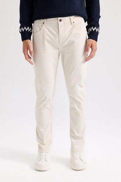 DeFacto Καλοκαιρινό Gabardine Chino Canvas Παντελόνι Slim Fit Slim Fit Skinny Leg με τσέπες B2089ax25sp