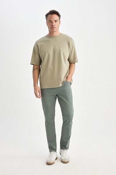 DeFacto Παντελόνι Slim Fit Gabardine Chino Canvas B2089ax25sp