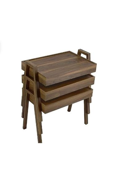 ROYAL ROSE Pixel Furniture 3 Piece Rectangular Coffee and Tea Serving Table Set