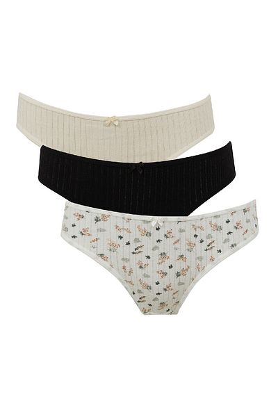 DeFacto 3 Πακέτα Slip Panties-fall In Love D8671ax24wn
