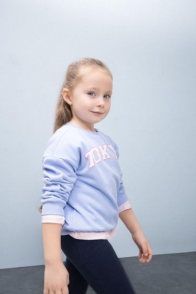 DeFacto Baby Girls Crew Neck Φούτερ με εμπριμέ μαλακό γούνινο εσωτερικό D7871A525SP