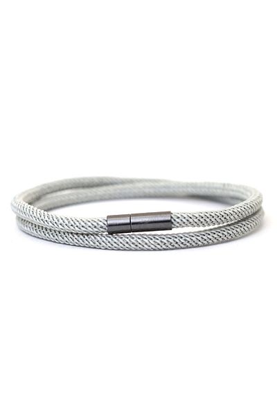 Choice M 19.5cm 7.7Inch SilverGrey Noter New Arrival Mens Rope Bracelet 4mm Nylon Double Layer Lucky Thread