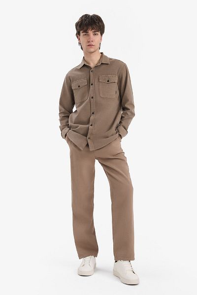 DeFacto 100% Cotton Loose Relaxed Cut Wide Leg Wide Leg Summer Linen Look Trousers D7285Ax25Sp