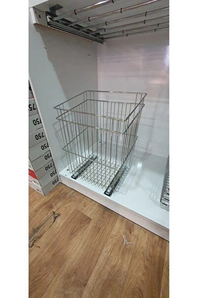 Azra Mutfak Çamaşır Sepeti Alttan Raylı Teleskopik Metal Genişlik 53 Cm Derin...