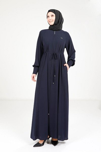Beyza Μπλε Navy Blue Ferace με φερμουάρ 9162