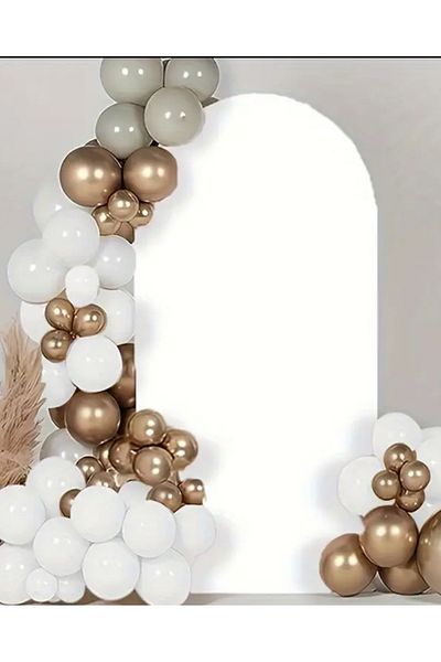 Çemrek Süs Parti Gray White Chocolate Brown Chrome Balloon Chain Set of 100