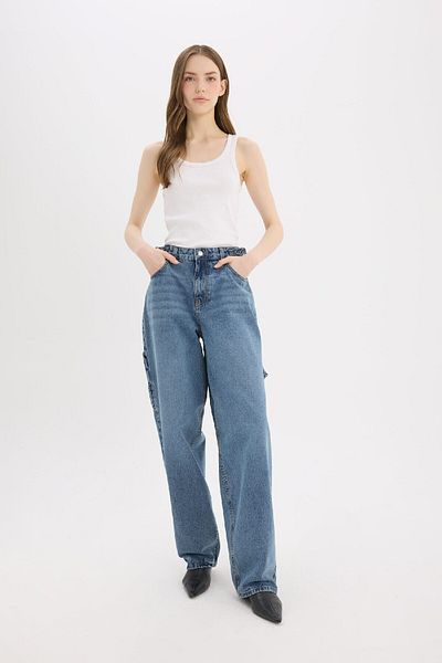 DeFacto Pantaloni largi, cu talie înaltă, drepte, lungi, D7963AX25SP