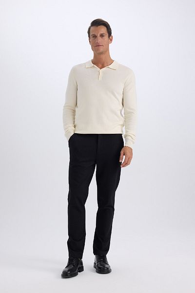 DeFacto Structured Regular Fit Fabric Trousers Basic Plain with Pockets