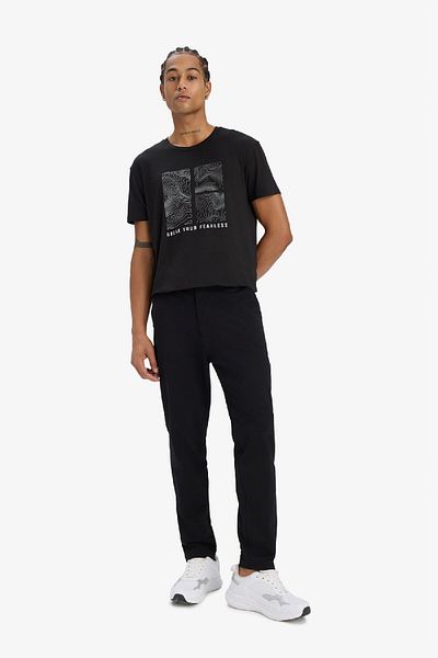 DeFacto Fit Stretch Fabric Standard Fit Crew Neck Printed Sportsman Short Sleeve T-Shirt D7812Ax25Sp