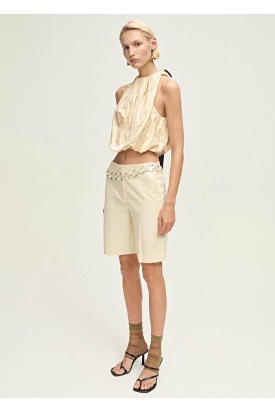 MANGO Woman Wrinkled Fabric Balloon Look Blouse