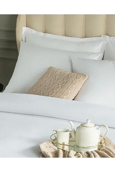 English Home Deluxe Cotton Satin Ear Pillow Pillow White White Collection