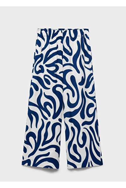 MANGO Woman Oversize Desenli Pantolon