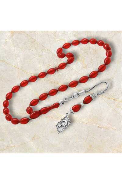 İnan Tesbih Ateşi Kehribar Beyzi موديل مسبحة فضية مزينة بشراشيب