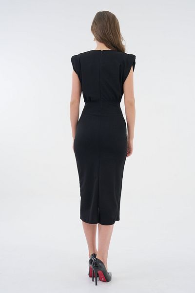 vuvutasarım Oduncuz Black Evening Dress - 77119 Model with Gold Accessories