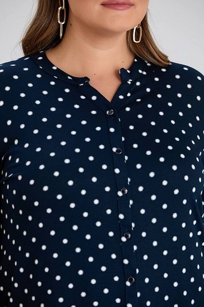 TUSSE Elegant Classic Front Button Shirt Look Viscose Relaxed Fit Plus Size Blouse