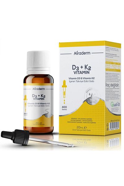 Miraderm D3 + K2 Vitamin Supplement Food 20 ml