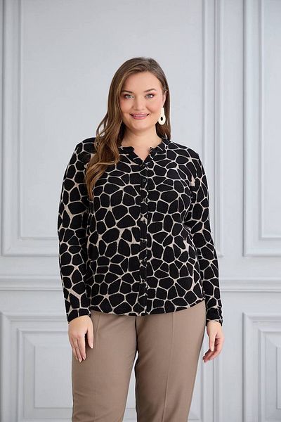 TUSSE Women's Soft Patterned Elegant Plus Size Cashmere Shirt Blouse