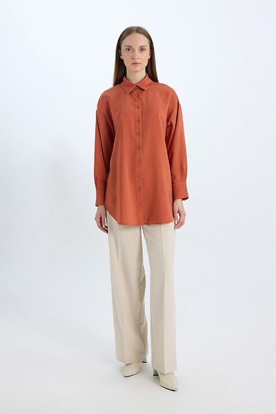DeFacto Relax Fit Basic Straight Langarm-Shirt-Tunika D7346AX25SP