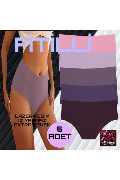 Afrodizyac 5 Pack High Waist Laser Cut Trophy Non-Marking Extra Stretchy Panties