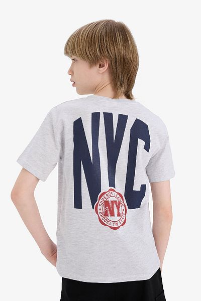 DeFacto Boy's Crew Neck Printed Short Sleeve T-Shirt D9275A825Sm